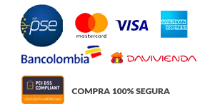 Métodos de pago aceptados: PSE, Visa, Mastercard y American Express