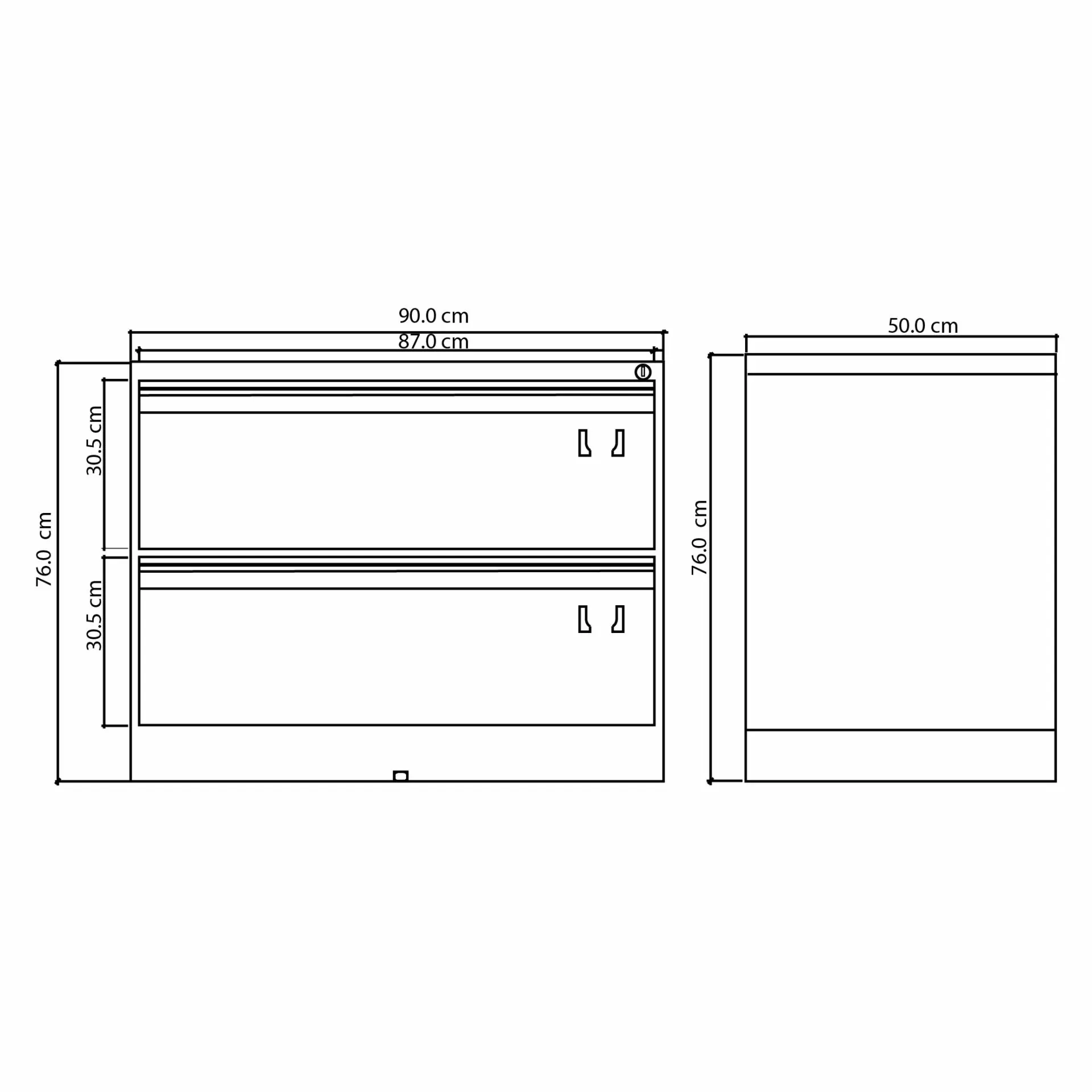 Archivador Metálico Horizontal 2 Gavetas 3