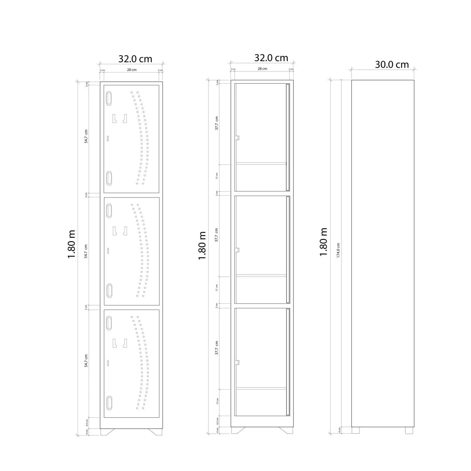 Locker de 3 puestos – Almacenamiento seguro y eficiente para oficinas y espacios comerciales