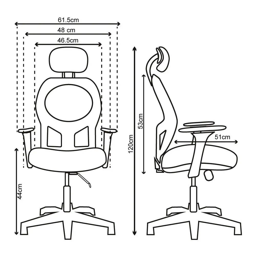 Silla de Escritorio Nairobi con Cabecero Cromo 3