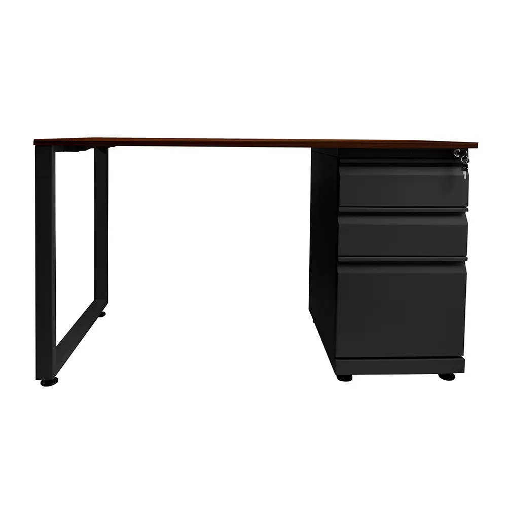 Escritorio Moderno Tipo C Negro - Negro - Nogal Europeo 2