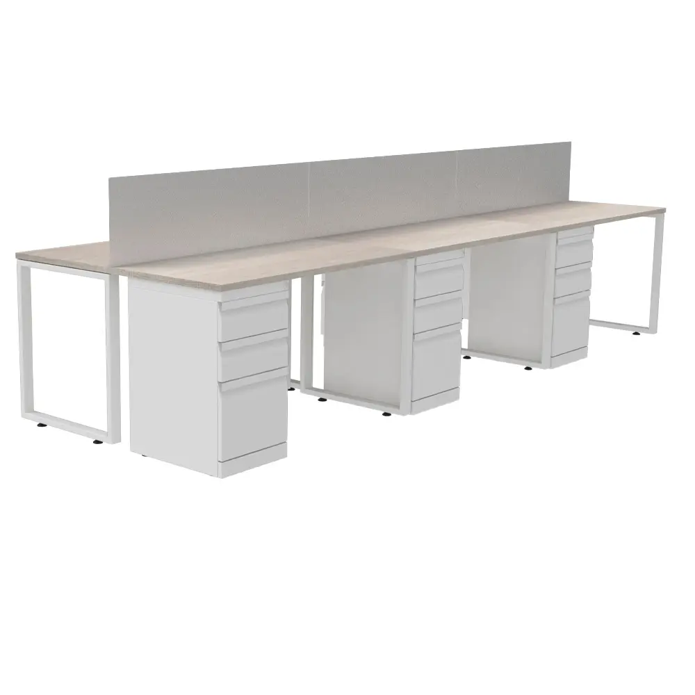 Escritorio Tipo C 6 Puestos Blanco - Blanco - Artiko 2