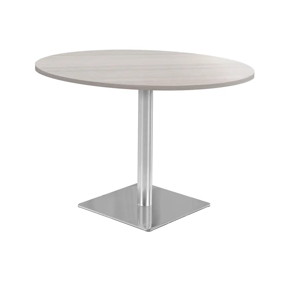 Mesa Kappa Redonda Base En Acero - Sea White 0