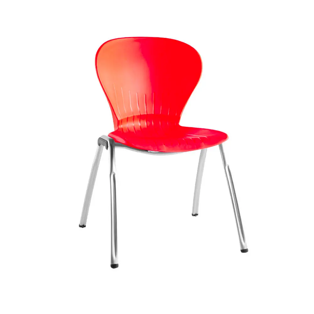 Silla Fija Orión Cromo - Rojo 1