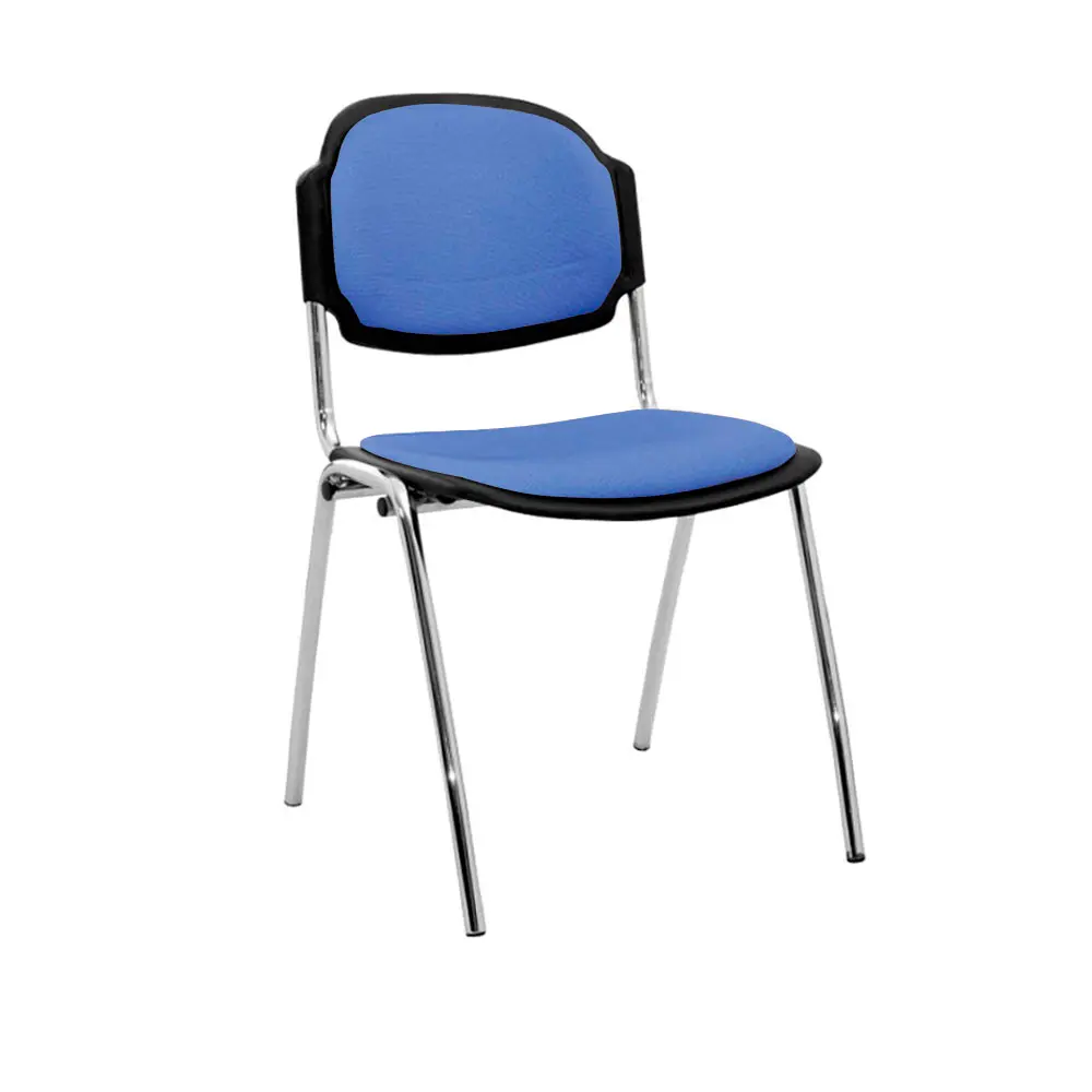 Silla Fija Venus Tapizada Cromo - Azul 2