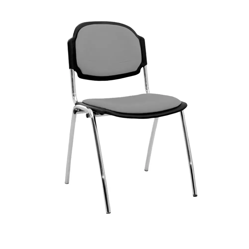 Silla Fija Venus Tapizada Cromo - Gris 1
