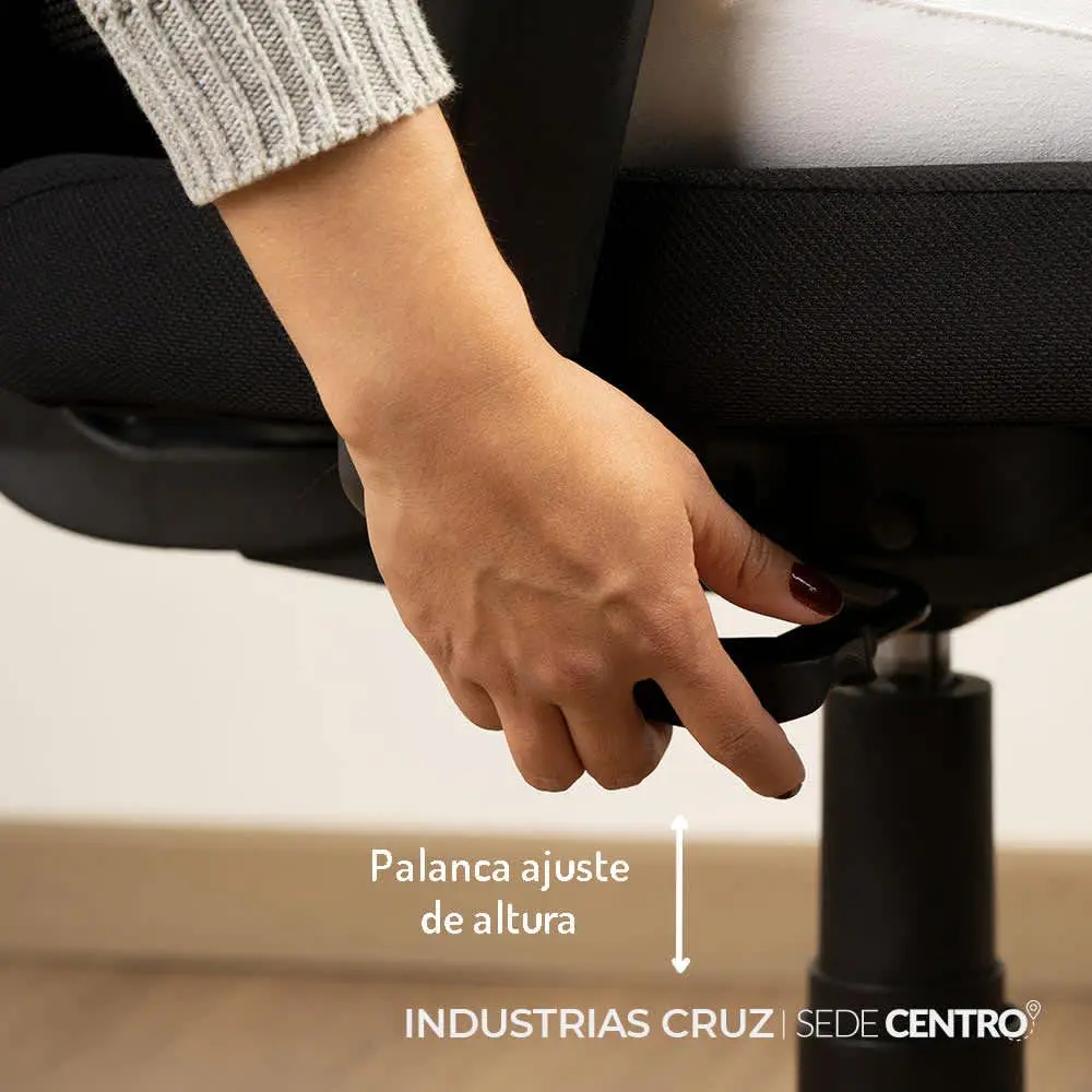 Palanca de ajuste de altura para sillas de oficina, herramienta ergonómica para mejorar la comodidad del usuario.