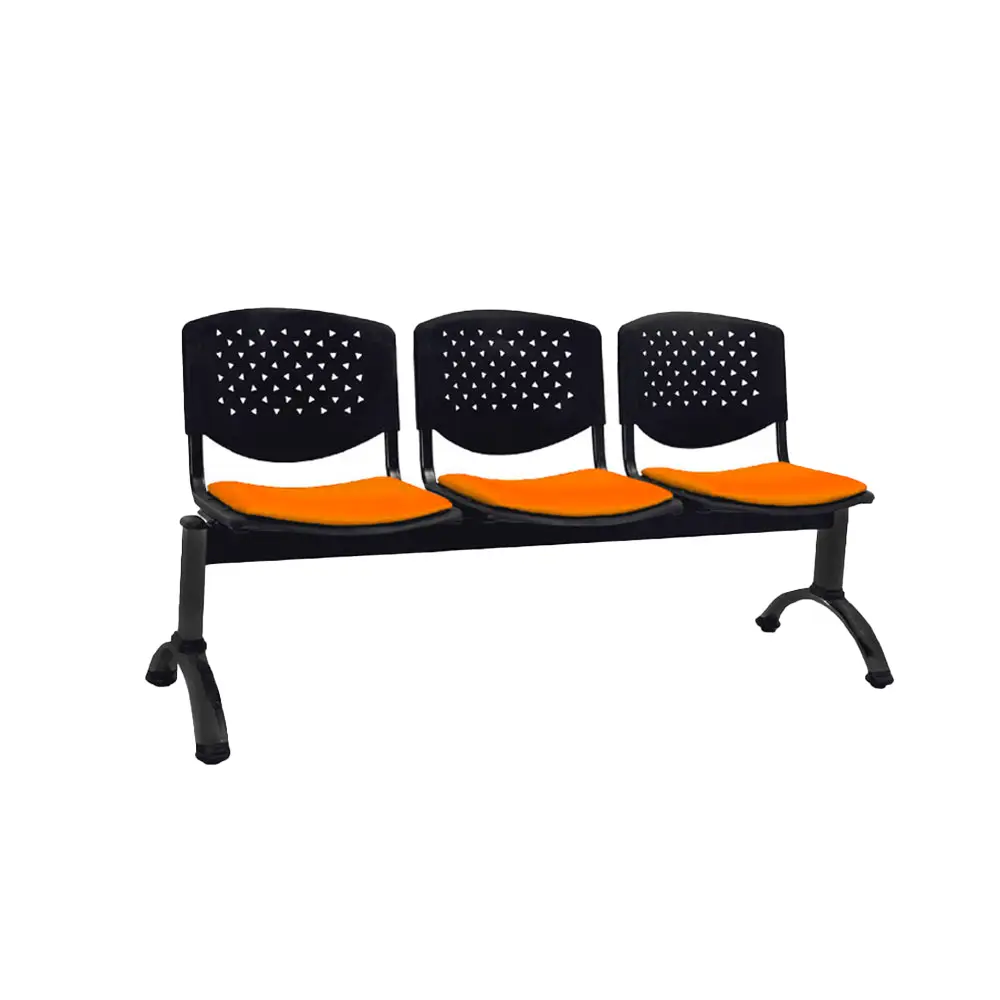 Tándem Risma Tapizado 3 Puestos - Naranja 0