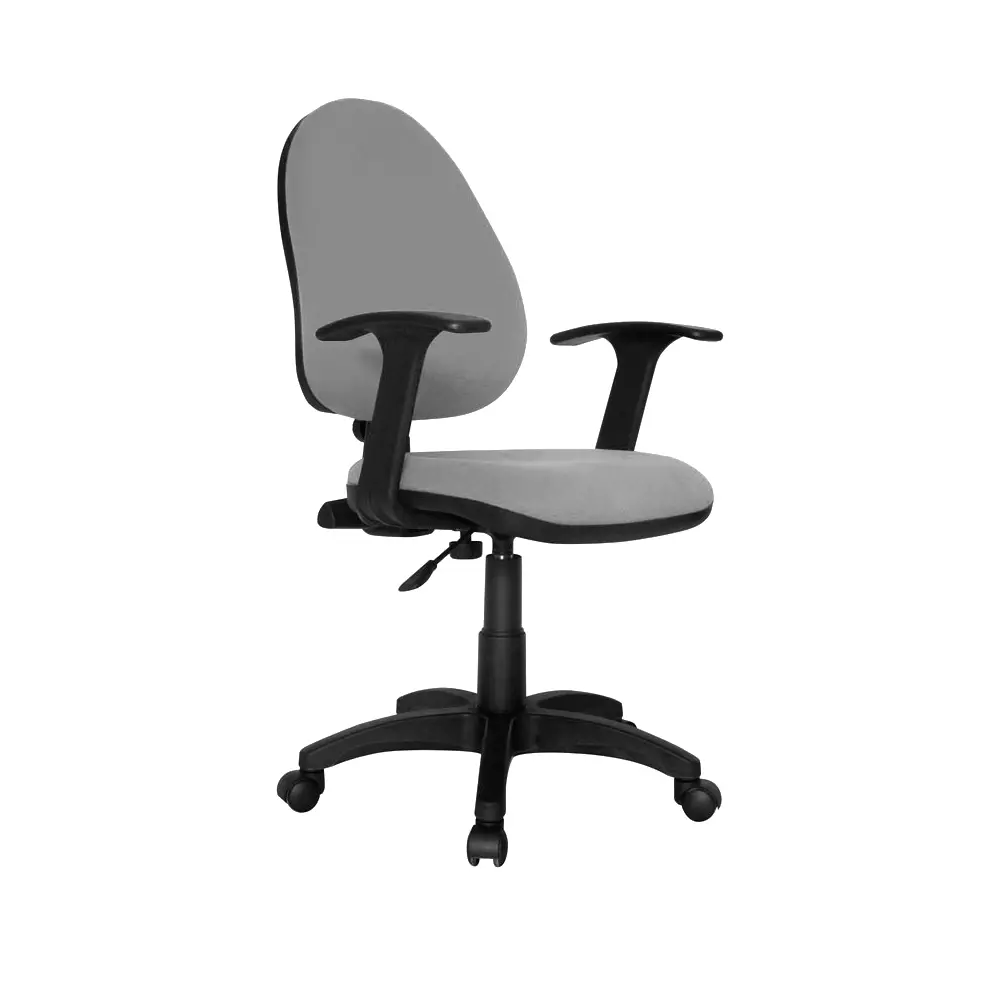 Silla de Escritorio Lisa Alta Brazo en T - Gris 1