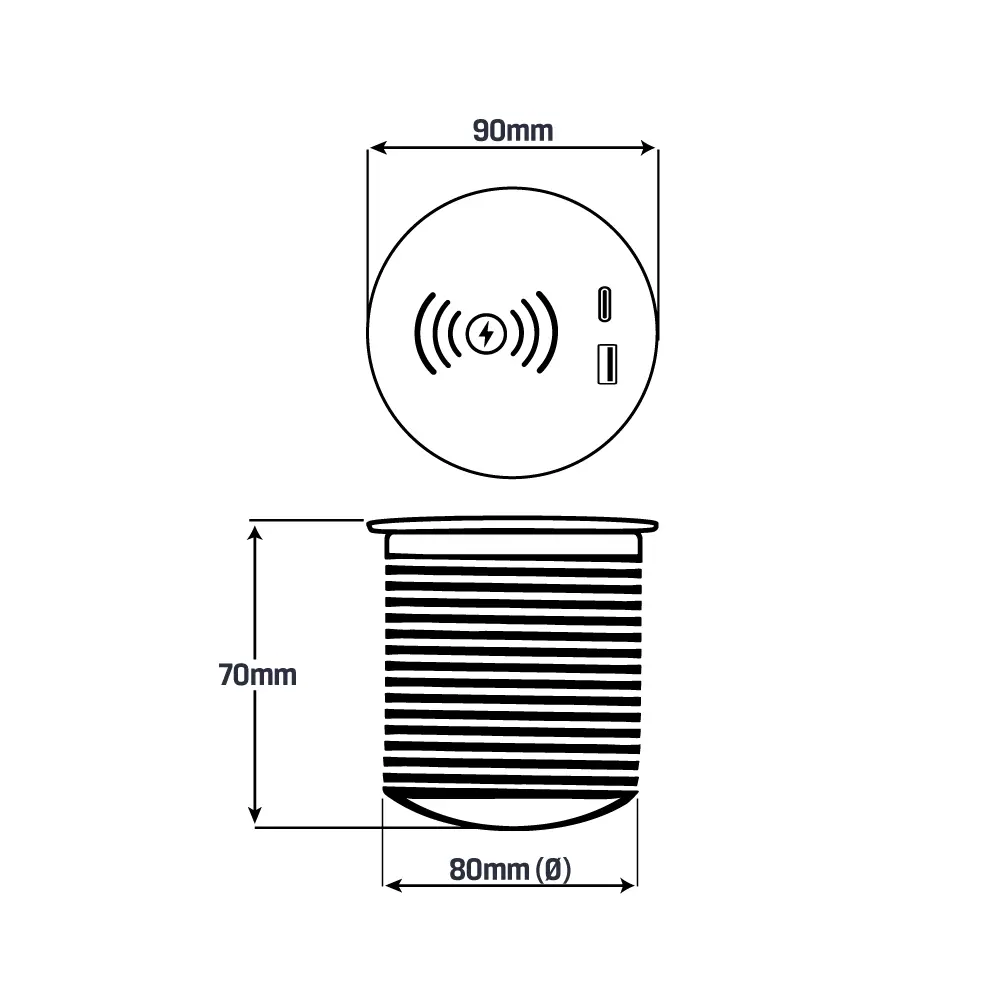 Grommet Redondo Carga Inalámbrica 1