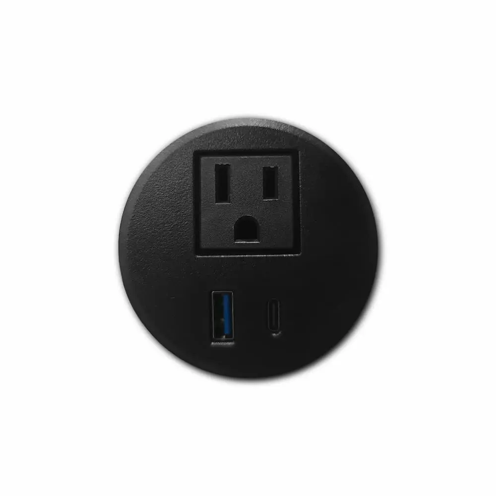 Enchufe Para Mesa Sencillo 70MM - Negro 0