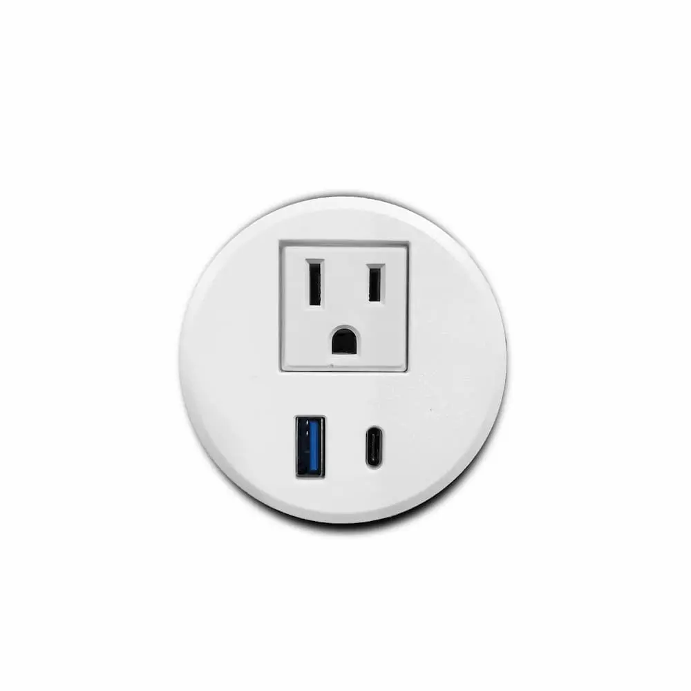 Enchufe Para Mesa Sencillo 70MM - Blanco 1