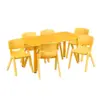 Juego De Mesa Rectangular Infantil X6 - Amarillo