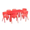 Juego De Mesa Rectangular Infantil X6 - Rojo