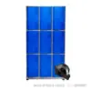 Locker Metálico 9 Puestos para Cascos - Azul