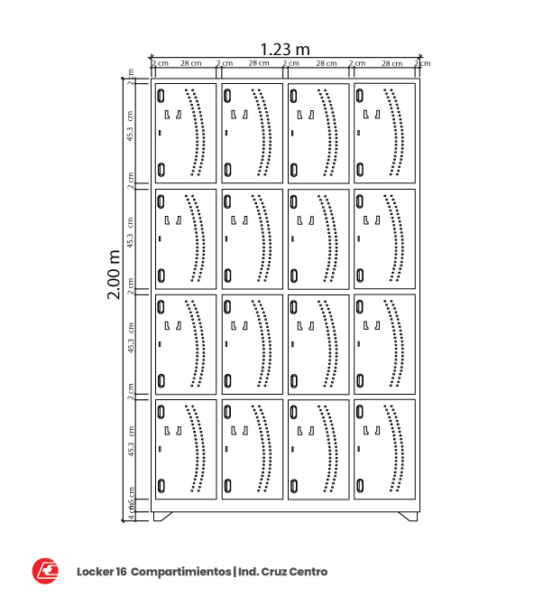 Imagen asociada a Dimensiones Lockers Metálicos