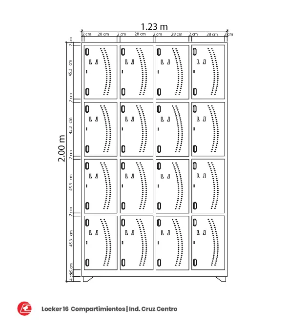 Imagen asociada a Dimensiones Lockers Metálicos