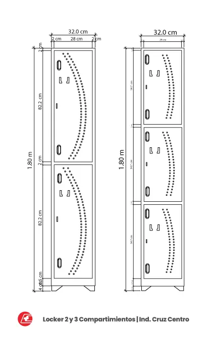 Imagen asociada a Dimensiones Lockers Metálicos