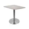 Mesa Delta Cuadrada Base En Acero - Sea White