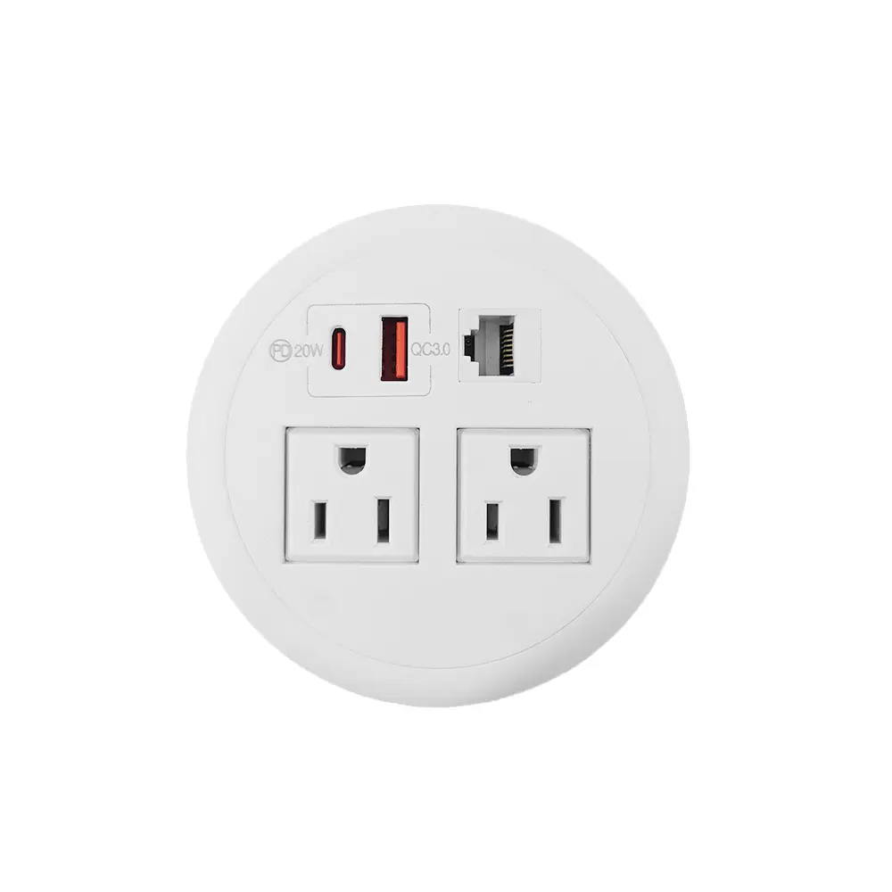 Enchufe Para Mesa USB-Datos - Blanco 1