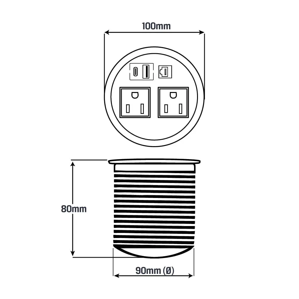 Enchufe Para Mesa USB-Datos 1