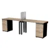Escritorio Maka Lineal 2 Puestos Negro - Avalon Oak