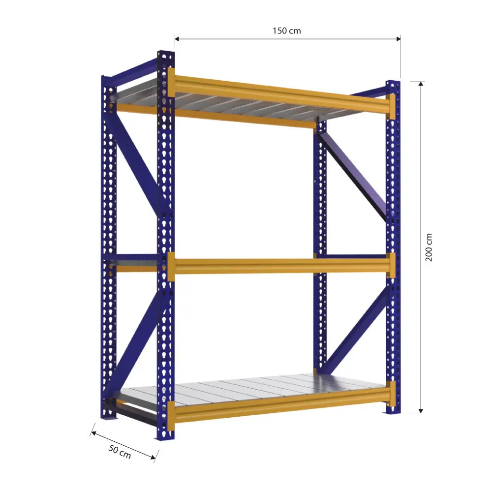 Estante industrial 250 kg – Estantería robusta de 200x150x50 para almacenamiento pesado y organizado