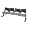 Tándem Smart Asiento Tapizado 4 Puestos - Gris