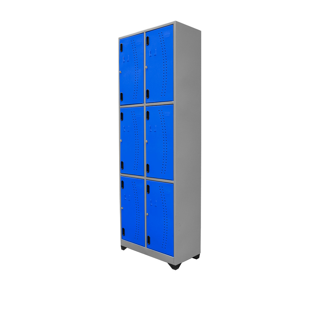 Locker 6 puestos vertical azul 1