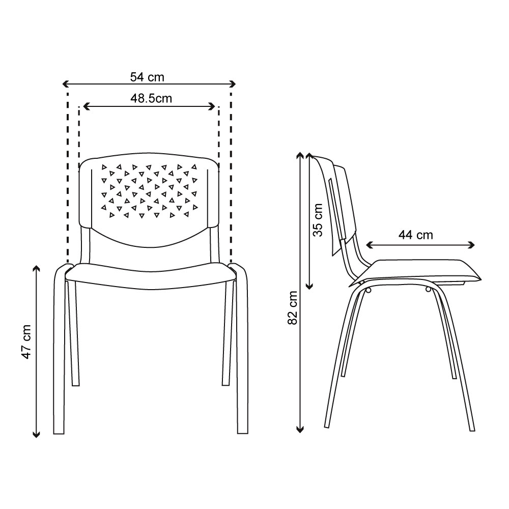 Dimensiones silla isosceles