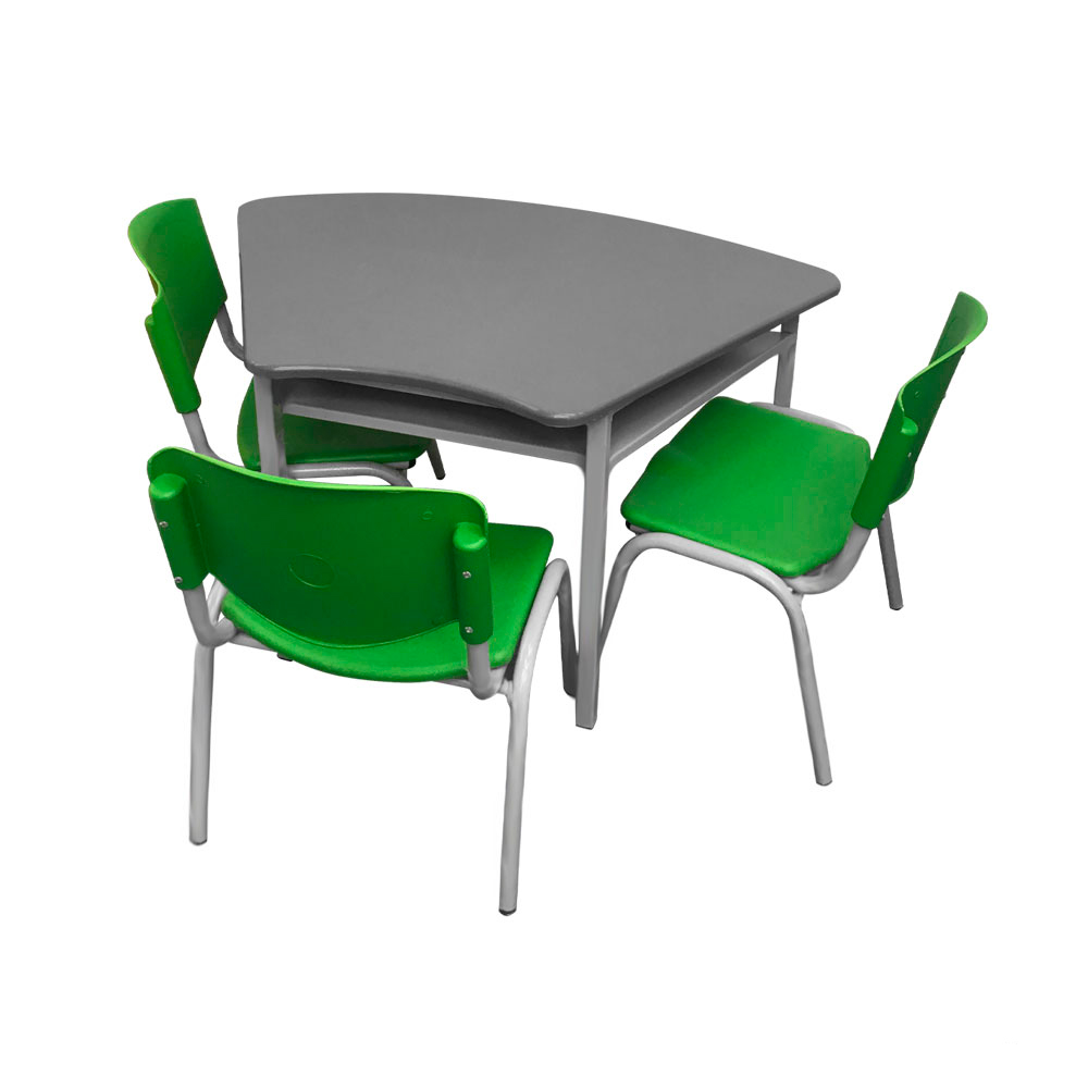Mesa Trapezoidal Preescolar con 3 sillas Manual Ministerio de Educacion