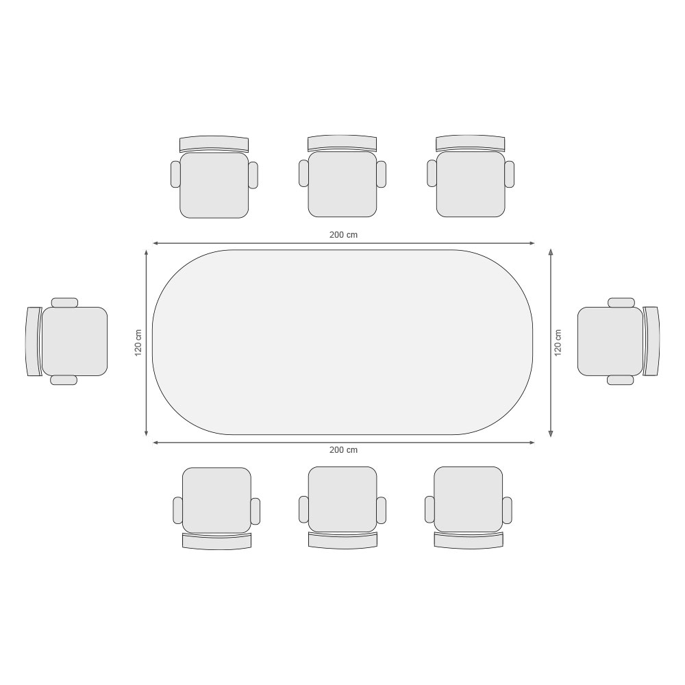 dimensiones mesa de juntas ovalda 8 puestos