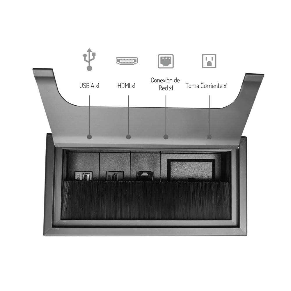 caja de conectividad para mesa multipuertos