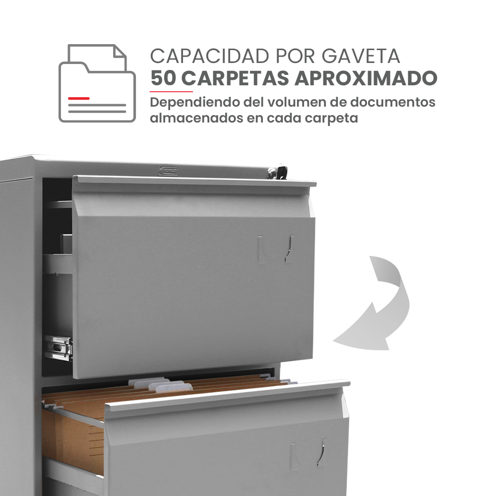 capacidad de carpetas por archivador 1