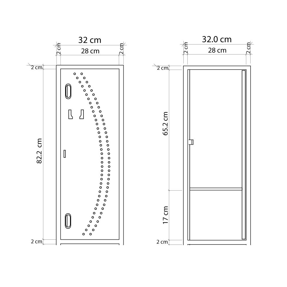 Dimensiones compartimiento locker 2 4 6H puestos