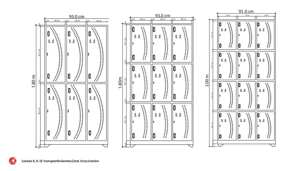 Imagen asociada a Dimensiones Lockers Metálicos