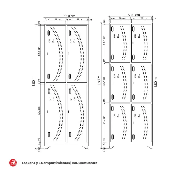 Imagen asociada a Dimensiones Lockers Metálicos