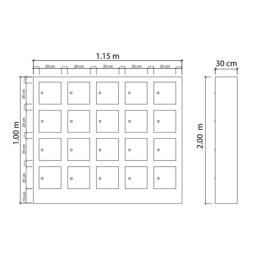 Dimension locker para celulares 20 compartimientos