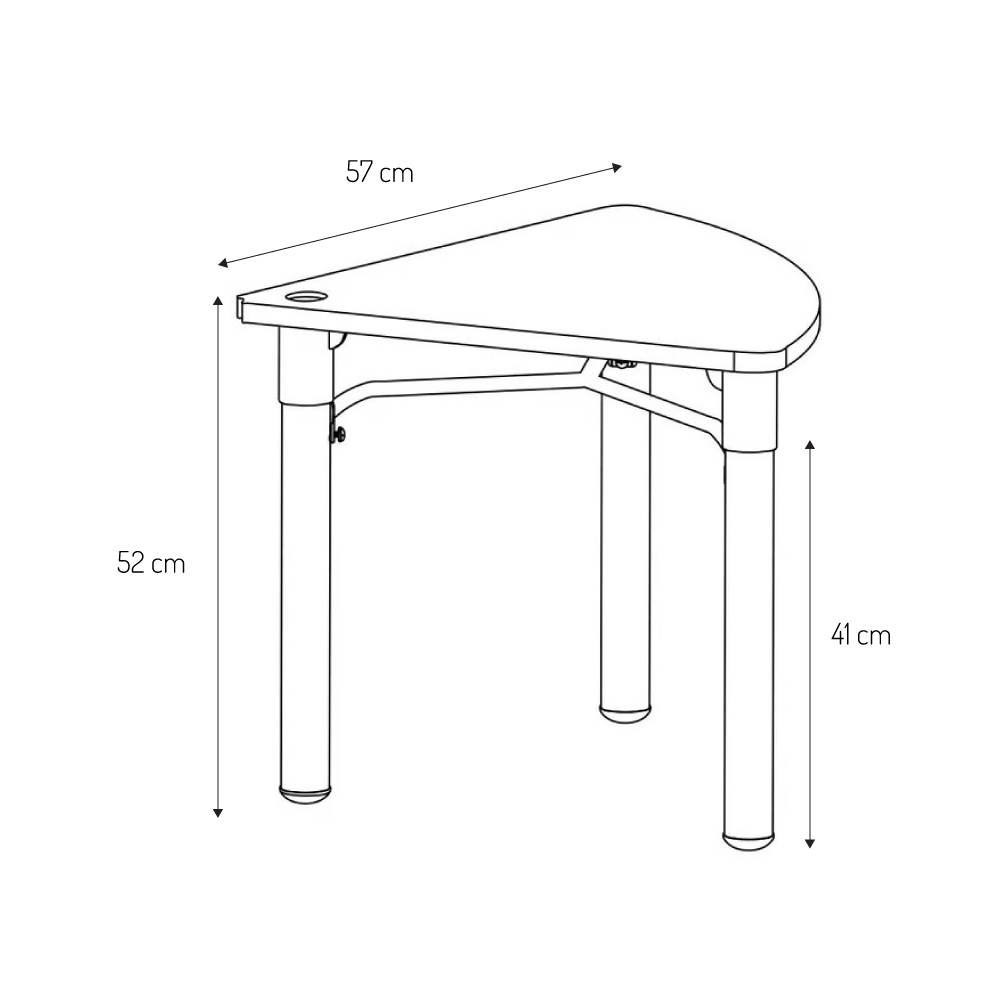 dimensiones mesa infantil kinder triangular