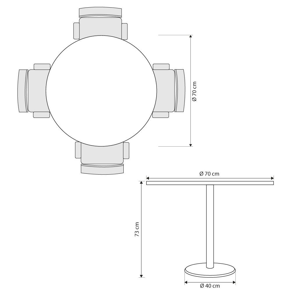 Dimensiones mesa delta redonda